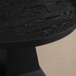 Leighton Modern Country Round Wood Dining Table with Timeless Pedestal Design - Image 4