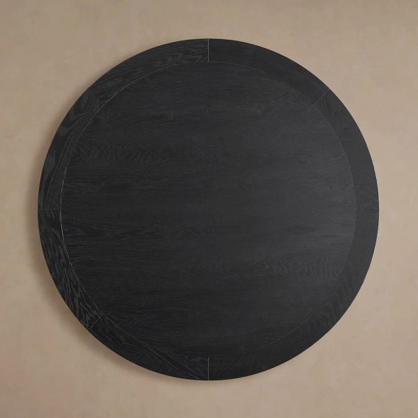 Leighton Modern Country Round Wood Dining Table with Timeless Pedestal Design - Image 5