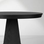 Leighton Modern Country Round Wood Dining Table with Timeless Pedestal Design - Image 3