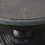 Luca Round Natural Stone Tabletop Dining Table With Pine Base - Image 4