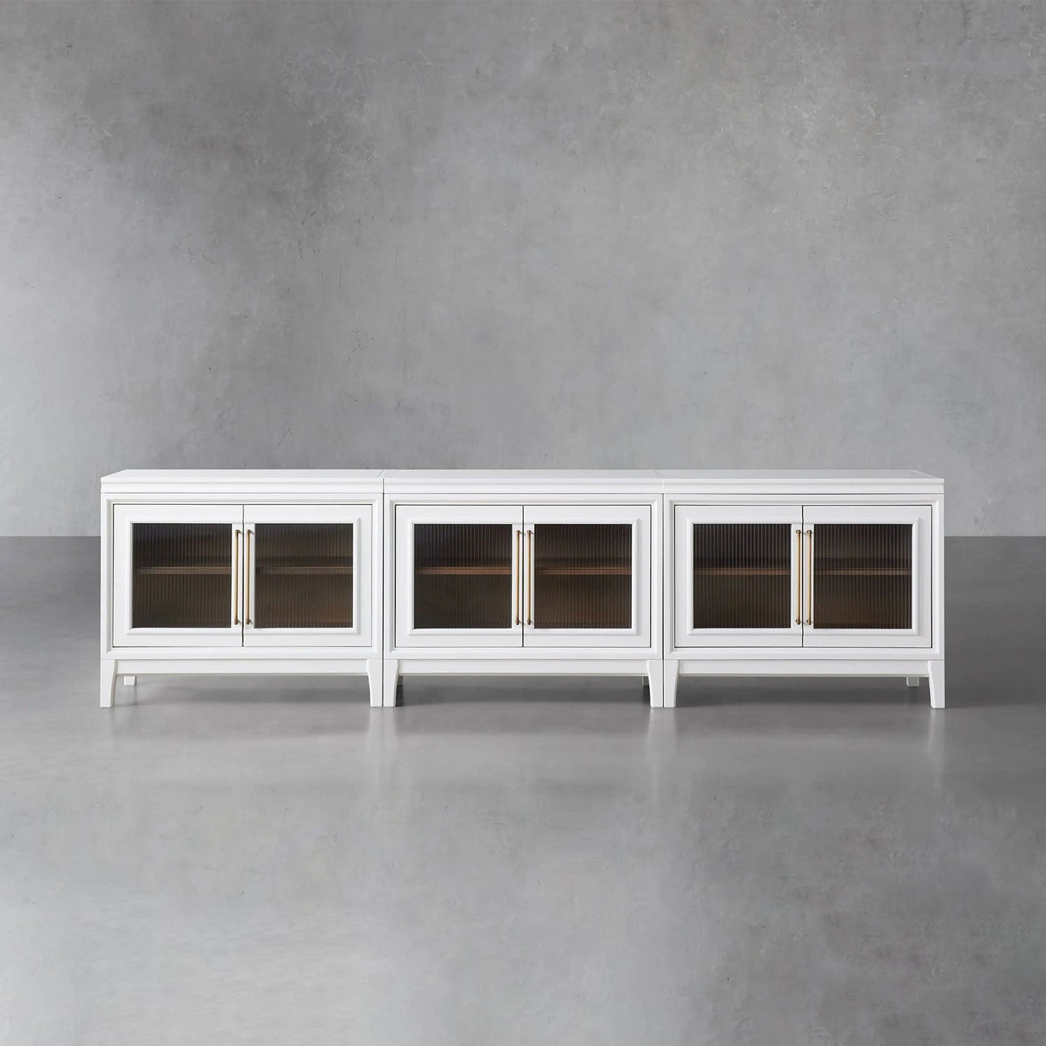 asw34rfedsvr531.jpg Rowan Modular Glass Door TV Stand Cabinet Mahogany Sideboard Wood Television Storage Unit - Image 1