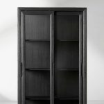 Avenue Ash Wood Display Cabinet with Sliding Glass Doors - Image 3
