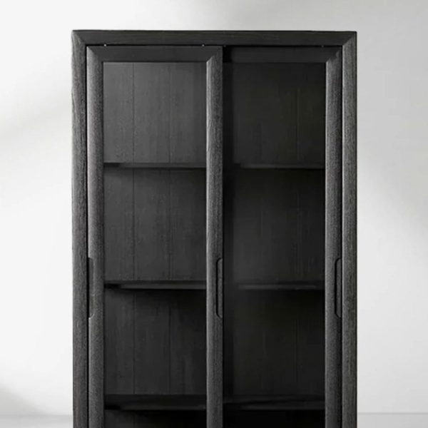 Avenue Ash Wood Display Cabinet with Sliding Glass Doors - Image 3