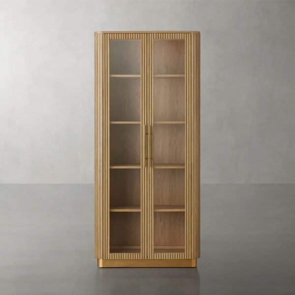 Finnley Glass Door Solid Wood Display Cabinet - Image 5