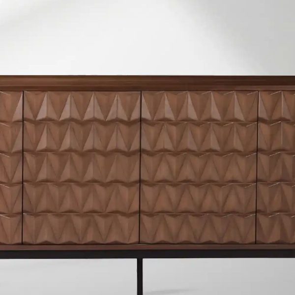 Arden 3D Textured Walnut Sideboard With 3/4-Door - Image 4