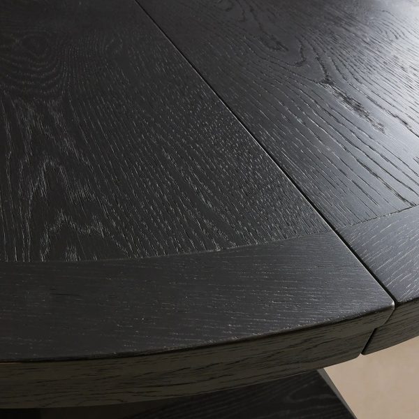 Leighton Extension Dining Table Wood Round Rural Dining Table with Leaves - Image 10