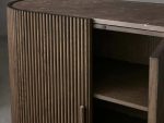 Astor Marble Top Hall Chest Oak Wood Sideboards Reeded Entrance Storage Cabinet - Image 6
