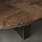Pola Wood Round Coffee Table Wabi-Sabi Living Room Center Tea Table - Image 2