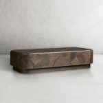 Pola Wood Plinth Coffee Table Wabi-Sabi Living Room Center Tea Table - Image 2