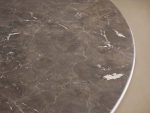 Saint Germain Round Dining Table with Marble Top Wood Dauphine Base - Image 6