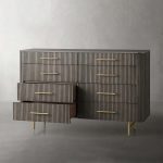 Finnley Wood Eight-Drawer Dresser with Marble or Bluestone Top Rural Chest Of 8 Drawers Cabinet - Image 8