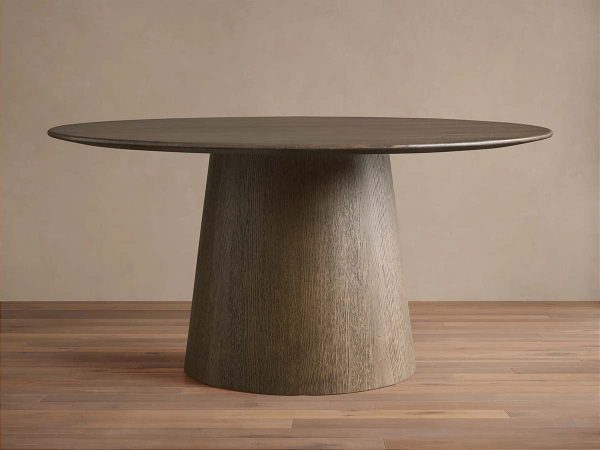 Saint Germain Round Wood Dining Table with Solid Oak Top Natural Wood Toulouse Base - Image 8