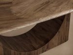 San Rafael Dining Table with Parquetry Top Hand-Aged Natural Primavera Wood - Image 3