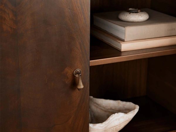 Frances Mahogany Tall Cabinet Vintage Wood Storage Cabinet - Image 4