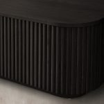 Finnley Solid Wood Coffee Table Rustic Sofa Center Tea Table with Reeded Design - Image 3