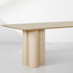 Rinde Rectangular Ash Wood Dining Table with Columnar Legs - Image 3
