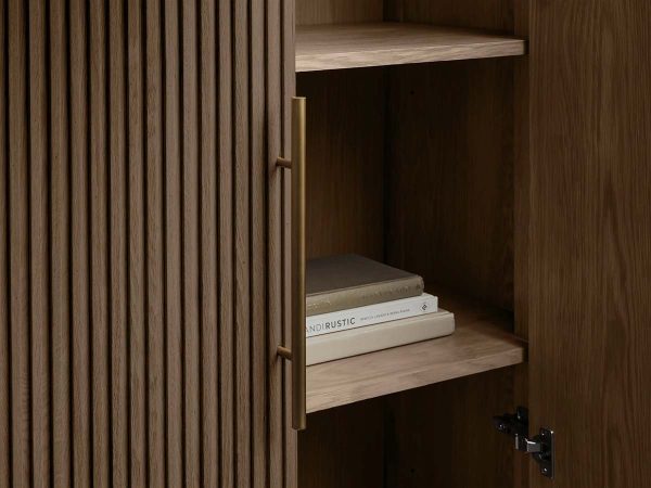 Finnley Wood Tall Cabinet Living Room Country Storage Cabinet with Doors - Image 3