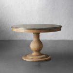 Luca Round Natural Stone Tabletop Dining Table With Pine Base - Image 6