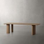 Theo Curved Oak Wood Dining Table with Sculptural Base - Image 3