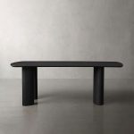 Theo Curved Oak Wood Dining Table with Sculptural Base - Image 2