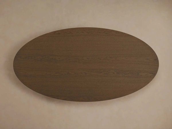 Perth Oval  Dining Table Solid Romanian Oak Hand-Sculpted Modern Style - Image 8