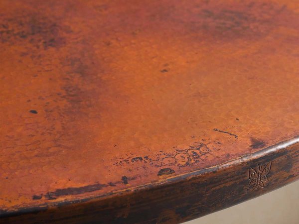 Recycled French Metal Bistro Dining Table with Cast Iron Wade Base Black and Gold Small Dining Table - Image 6