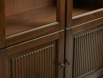 Giotto Antique Tall Display Cabinet Wood Side Storage Cabinet Bookcase with Glass Doors - Image 10