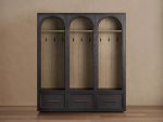 Hattie Oak Wood Entryway Cabinet Storage Tall Cabinet With Hooks - Image 9