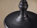 Recycled French Metal Bistro Dining Table with Cast Iron Wade Base Black and Gold Small Dining Table - Image 9