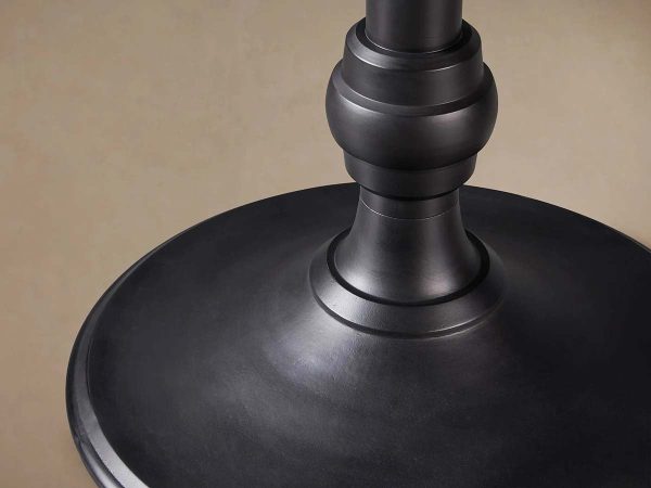 Recycled French Metal Bistro Dining Table with Cast Iron Wade Base Black and Gold Small Dining Table - Image 9
