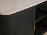 Danny Marble Top Sideboard Oak Wood Buffet Buffet Table Cabinet Country Entryways TV Cabinet - Image 5