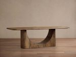 San Rafael Dining Table with Parquetry Top Hand-Aged Natural Primavera Wood - Image 2