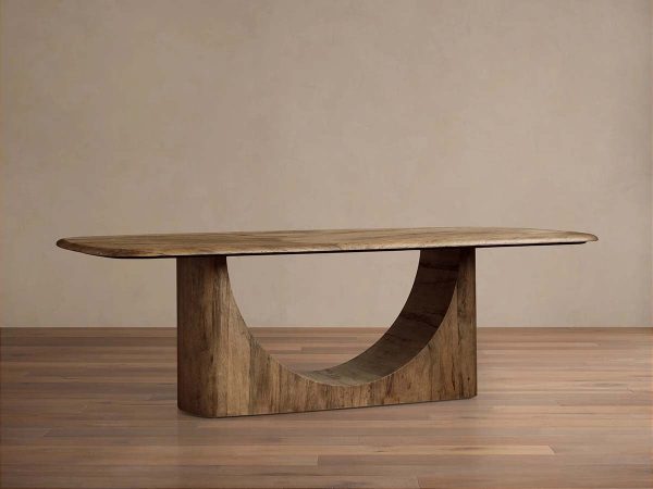 San Rafael Dining Table with Parquetry Top Hand-Aged Natural Primavera Wood - Image 2