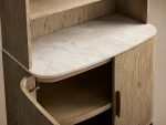 Danny Wood Tall Display Hutch With Marble Top Oak Sideboard buffet Storage Table Kitchen Pantry Cabinet - Image 9