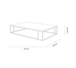 Nomad Rectangular White Marble Coffee Table Living Room Center Tea Table With Steel Base - Image 8