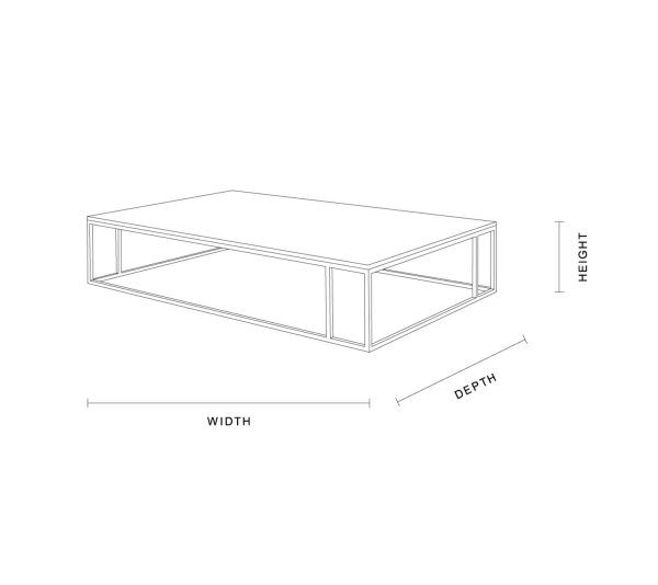 Nomad Rectangular White Marble Coffee Table Living Room Center Tea Table With Steel Base - Image 8