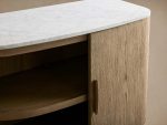 Danny Oak Wood Sideboards Cabinet Marble Top Buffet Cabinet Lockers - Image 3