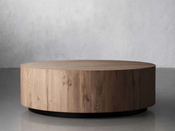 Sullivan Wood Round Coffee Table Oak Sofa Center Tea Table - Image 4