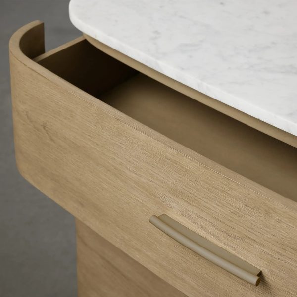 Danny Wood Six-Drawer Dresser with Marble Top Chest Of 6 Drawers Storage Cabinet - Image 9
