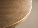 Recycled Metal Round Dining Table Metal Hand-Hammered Top & Black Vertex Iron Base - Image 6