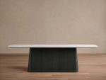 Saint Germain Stone Dining Table with Natural Stone Marble Wood Toulouse Base - Image 11