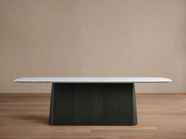 Saint Germain Stone Dining Table with Natural Stone Marble Wood Toulouse Base - Image 11