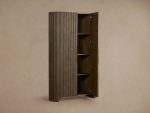 Astor Reeded Oak Tall Cabinet Living Room Bedroom Wood Storage Cabinet - Image 5