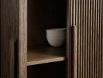 Astor Reeded Oak Tall Cabinet Living Room Bedroom Wood Storage Cabinet - Image 6