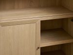 Nason Modular Glass Display Cabinets Oak Wood Tall Cabinets Large Bookcase with Integrated LED Lighting - Image 5