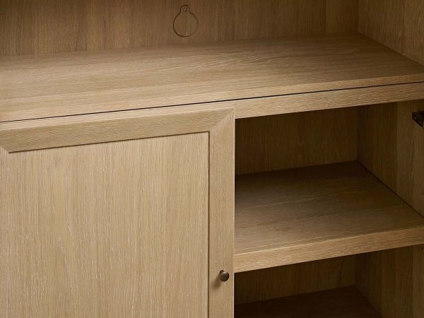 Nason Modular Glass Display Cabinets Oak Wood Tall Cabinets Large Bookcase with Integrated LED Lighting - Image 5