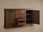 Tuscany Poplar Buffet Table Wood Sideboard Vintage 4 drawers Living Room Old World Entryways Cabinet - Image 2