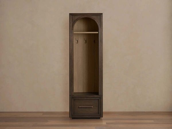 Hattie Oak Wood Entryway Cabinet Storage Tall Cabinet With Hooks - Image 5