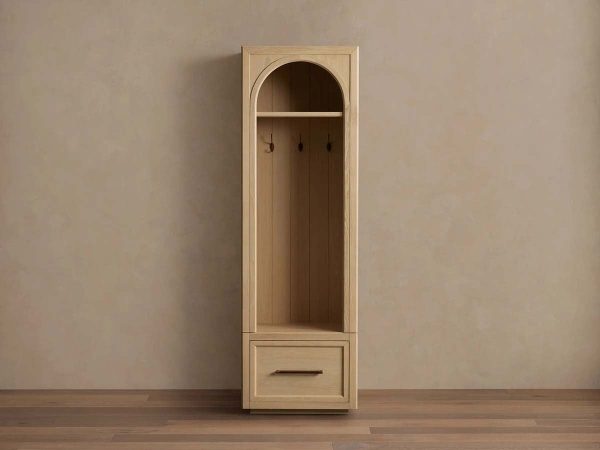 Hattie Oak Wood Entryway Cabinet Storage Tall Cabinet With Hooks - Image 7