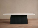 Saint Germain Stone Dining Table with Natural Stone Marble Wood Toulouse Base - Image 13